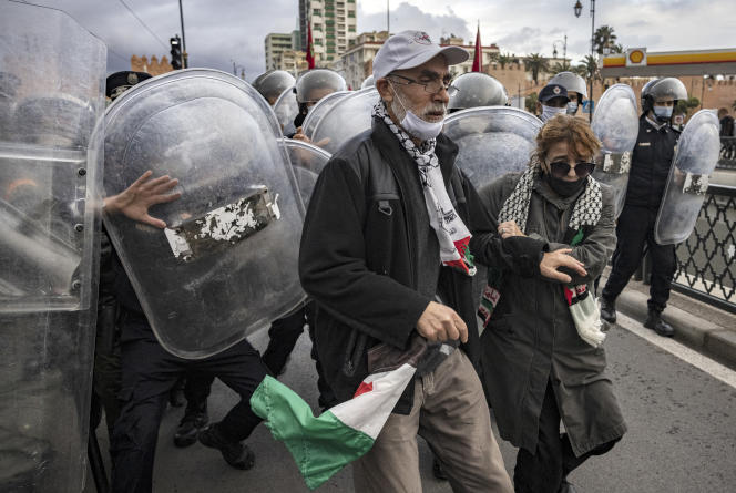 Manifestation propalestinienne avortée, le 24 novembre 2021, à Rabat.